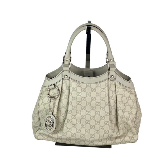 Gucci Sukey Medium Guccissima Leather Mystic White Tote - Picture 1 of 12